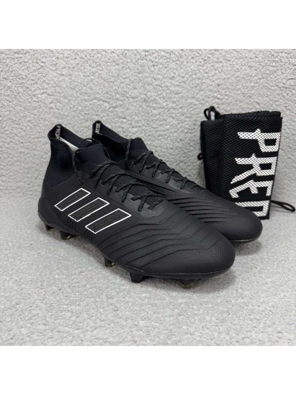 Adidas Predator 18.1 FG Mens 9.5 Shoes Black Soccer Cleats Sneakers Firm Ground